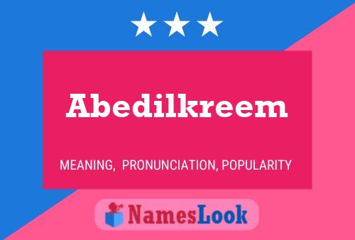 Abedilkreem Name Poster