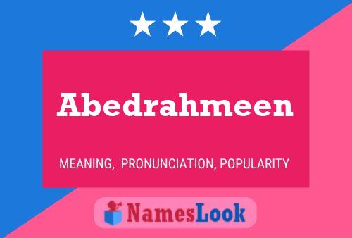 Abedrahmeen Name Poster