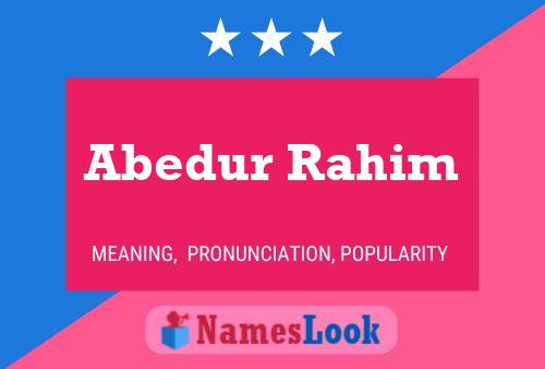 Abedur Rahim Name Poster