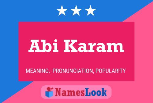 Abi Karam Name Poster