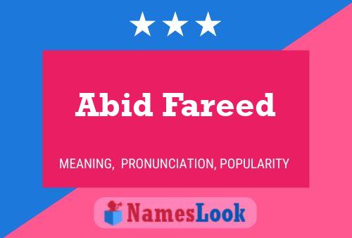 Abid Fareed Name Poster