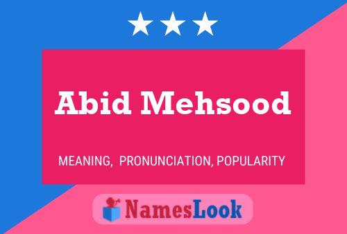 Abid Mehsood Name Poster