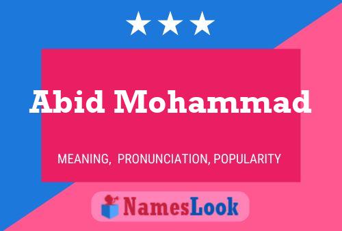 Abid Mohammad Name Poster