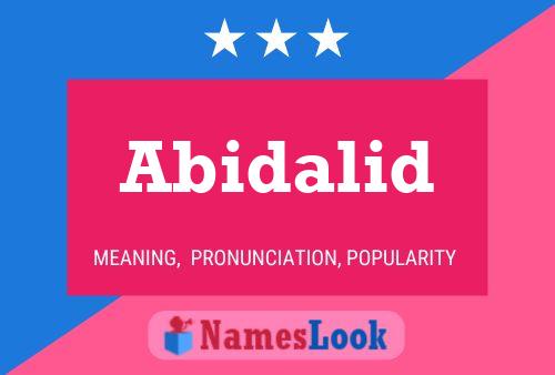 Abidalid Name Poster