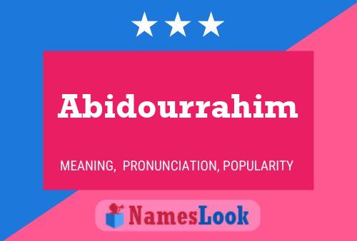 Abidourrahim Name Poster