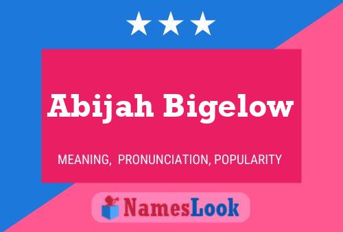 Abijah Bigelow Name Poster