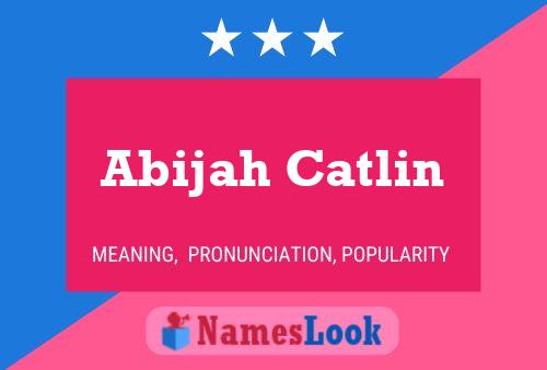 Abijah Catlin Name Poster