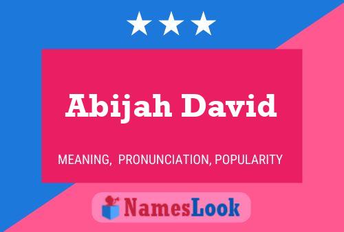 Abijah David Name Poster