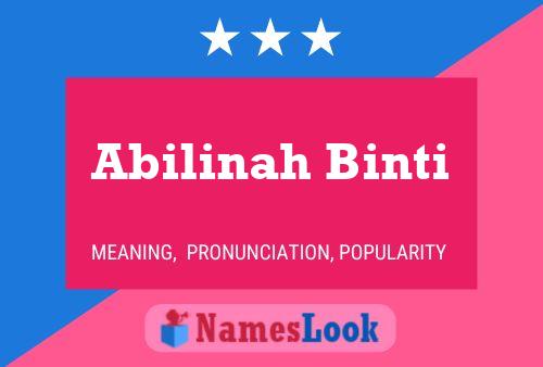 Abilinah Binti Name Poster