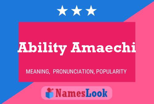 Ability Amaechi Name Poster