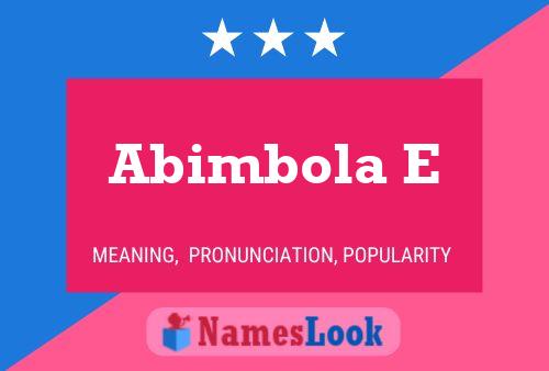 Abimbola E Name Poster