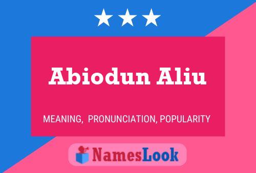 Abiodun Aliu Name Poster