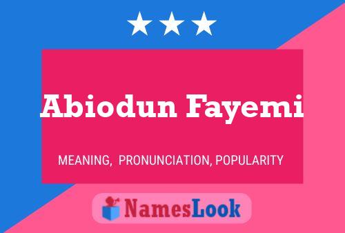 Abiodun Fayemi Name Poster