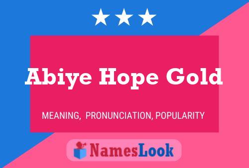 Abiye Hope Gold Name Poster