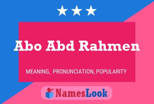 Abo Abd Rahmen Name Poster