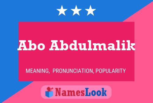 Abo Abdulmalik Name Poster