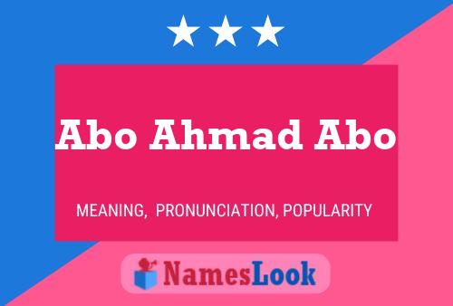 Abo Ahmad Abo Name Poster