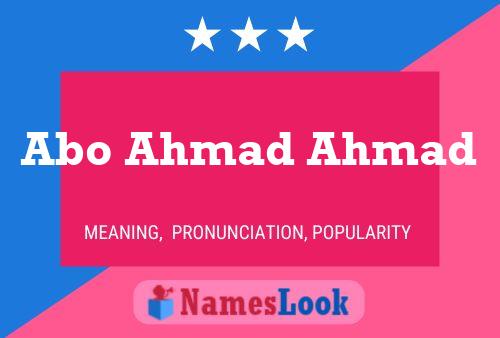 Abo Ahmad Ahmad Name Poster