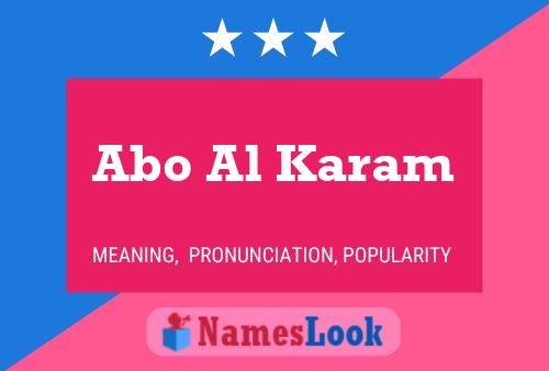 Abo Al Karam Name Poster