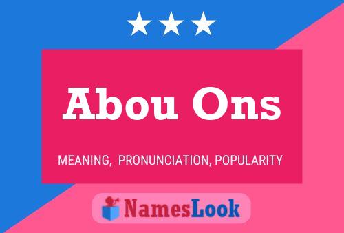 Abou Ons Name Poster