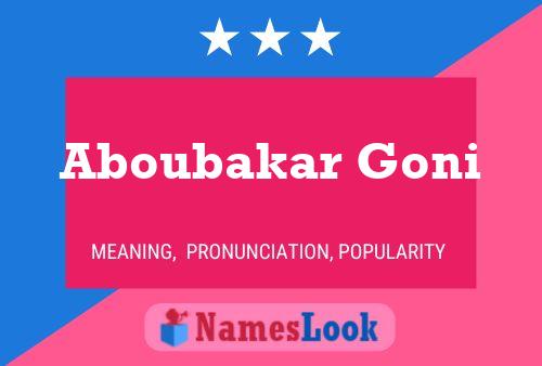 Aboubakar Goni Name Poster