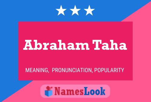 Abraham Taha Name Poster