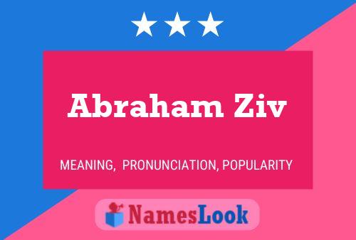 Abraham Ziv Name Poster