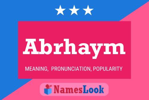 Abrhaym Name Poster