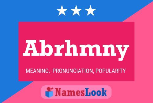 Abrhmny Name Poster