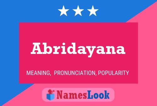 Abridayana Name Poster