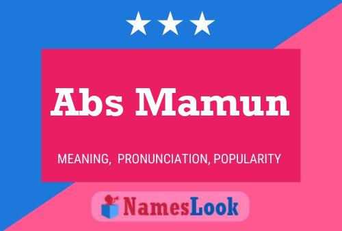 Abs Mamun Name Poster