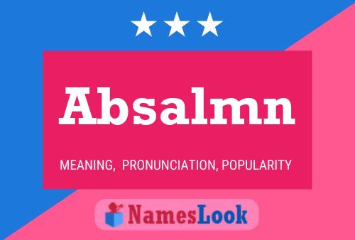 Absalmn Name Poster