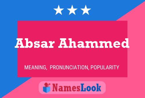 Absar Ahammed Name Poster