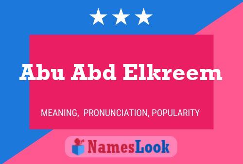 Abu Abd Elkreem Name Poster