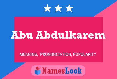 Abu Abdulkarem Name Poster