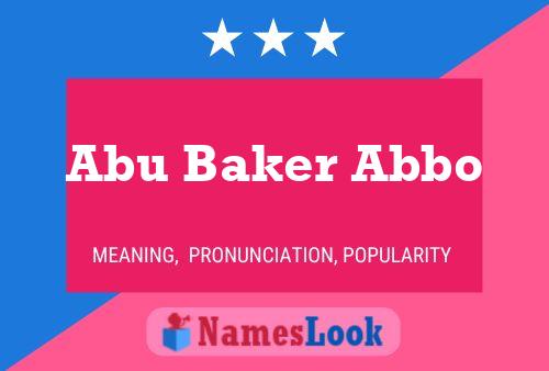 Abu Baker Abbo Name Poster