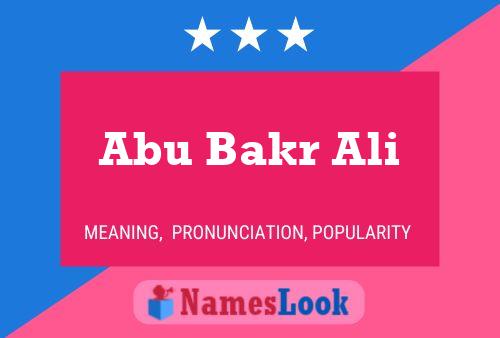 Abu Bakr Ali Name Poster