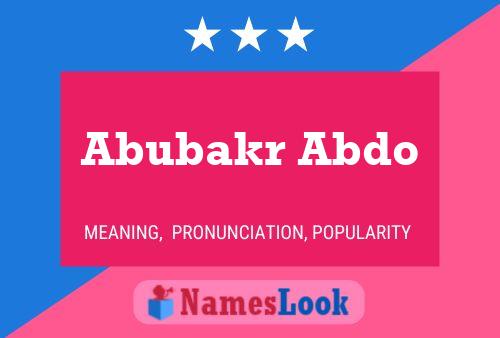 Abubakr Abdo Name Poster