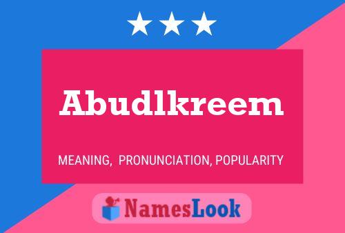 Abudlkreem Name Poster