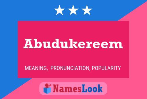 Abudukereem Name Poster