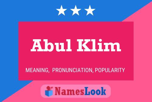 Abul Klim Name Poster