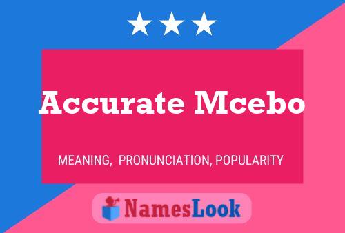 Accurate Mcebo Name Poster