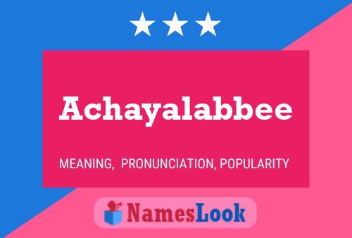 Achayalabbee Name Poster