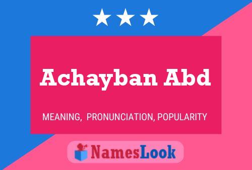 Achayban Abd Name Poster