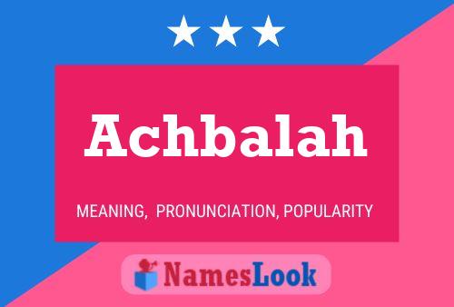 Achbalah Name Poster