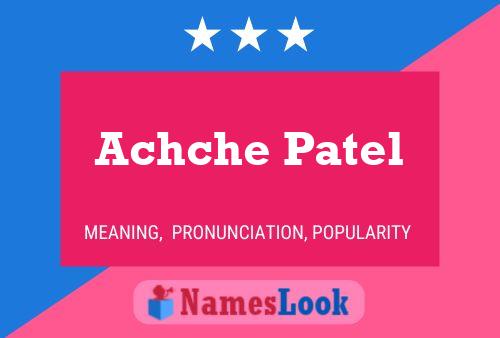 Achche Patel Name Poster