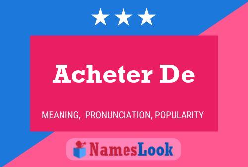 Acheter De Name Poster