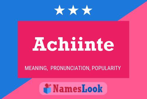 Achiinte Name Poster