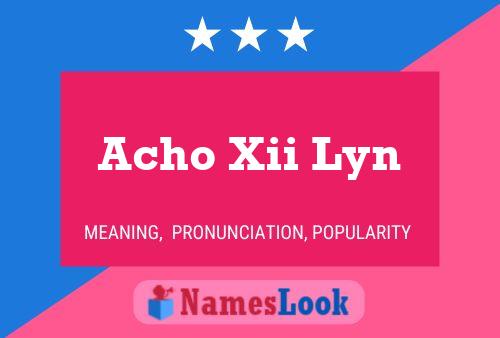 Acho Xii Lyn Name Poster