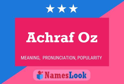 Achraf Oz Name Poster